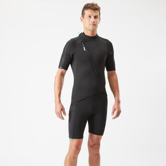 Men's 2 mm neoprene shorty wetsuit with diagonal front zip Easy, photo 18 of 15