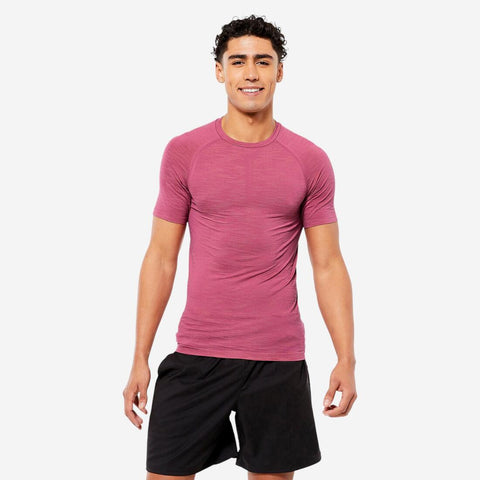 Men's Breathable Short-Sleeved Crew Neck Weight Training Compression T-Shirt,