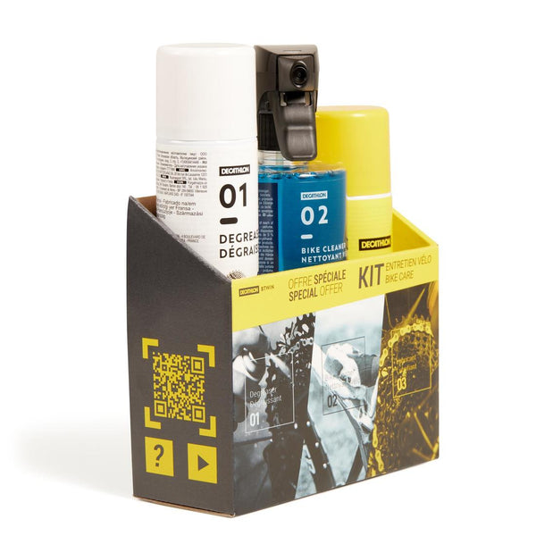 Bike Cleaning Kit (Sponge, Detergent, Degreaser, Lubricant) Decathlon