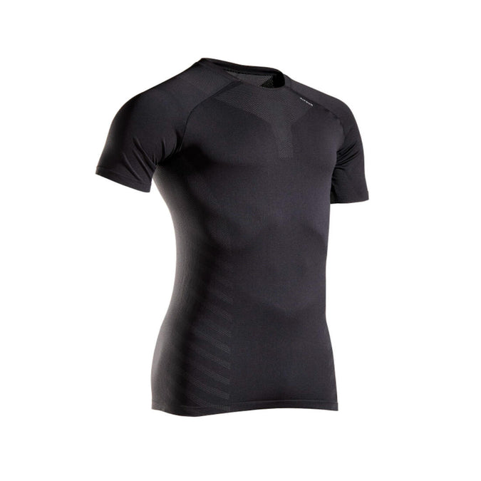 Men's Running Seamless T-shirt Kiprun Run 500 Comfort Skin Black, photo 8 of 4