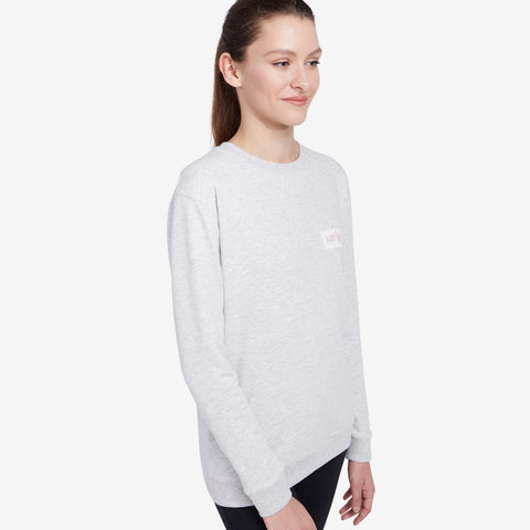 





Women's Fitness Sweatshirt 100 - Light Grey with Print