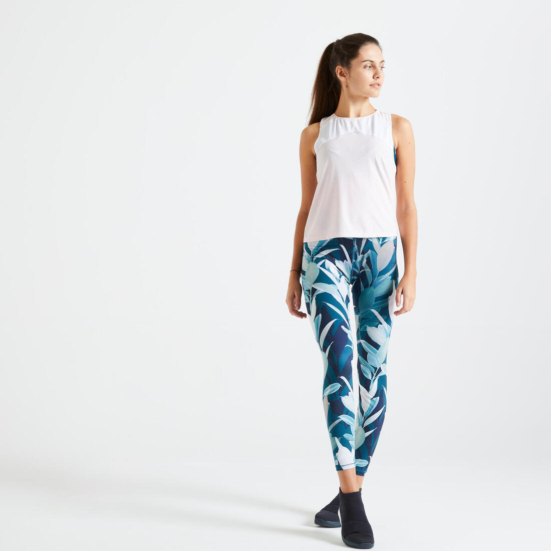 Cropped Fitness Tank Top - Colour Block