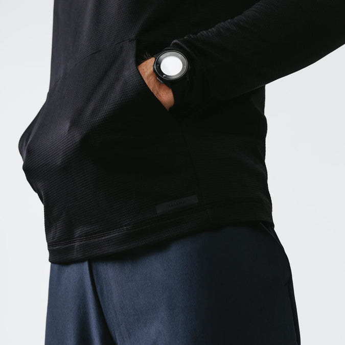 KALENJI DRY + FEEL MEN'S BREATHABLE RUNNING HOODIE - BLACK, photo 11 of 7