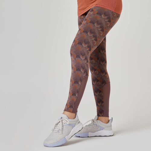 





Stretchy High-Waisted Cotton Fitness Leggings with Mesh Print