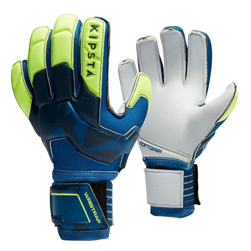 





Adult Football Goalkeeper Gloves F500 - Blue/Yellow