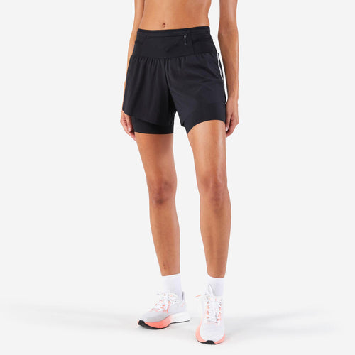 





Women's KIPRUN Run 900 Ultra 2 in 1 long-distance running and trail shorts Black