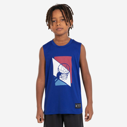 





Kids' Sleeveless Basketball Jersey TS500NS