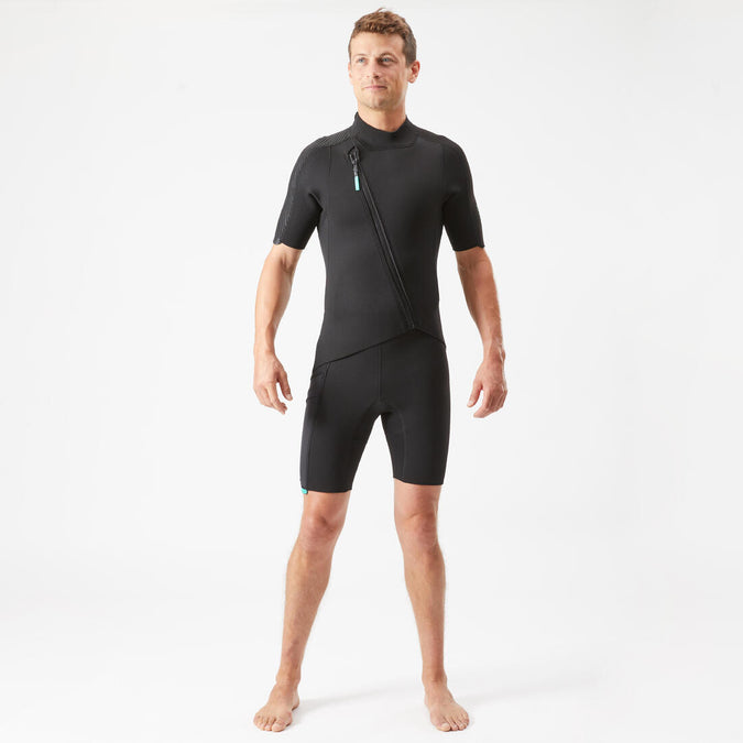 





Men's 2 mm neoprene shorty wetsuit with diagonal front zip Easy, photo 1 of 15