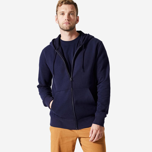 





Men's Zip-Up Fitness Hoodie 500 Essentials - Linen