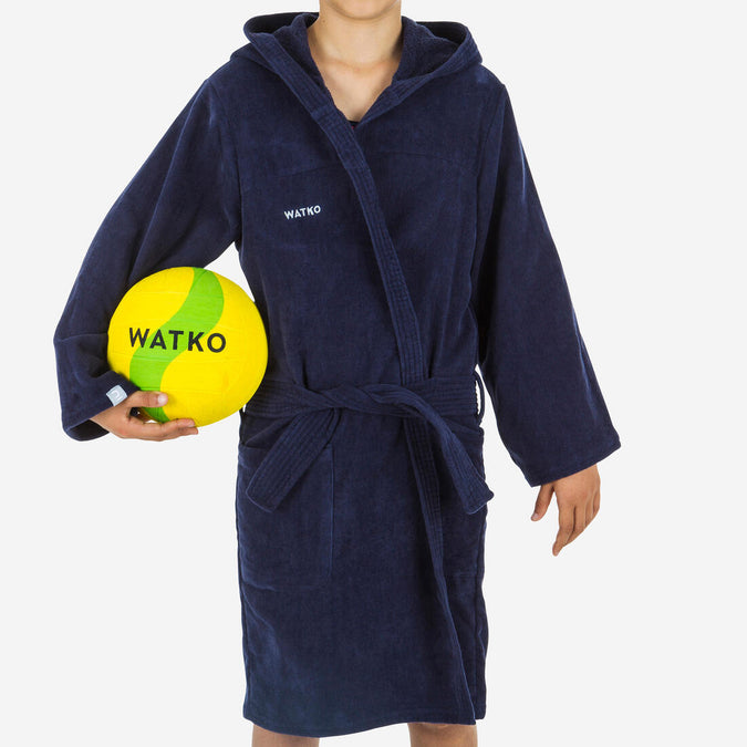 





KIDS' WATER POLO THICK COTTON POOL BATHROBE - NAVY BLUE, photo 1 of 4