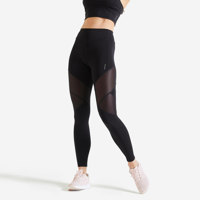 





Women's Cardio Fitness High-Waisted Bimaterial Leggings - Black, photo 1 of 5