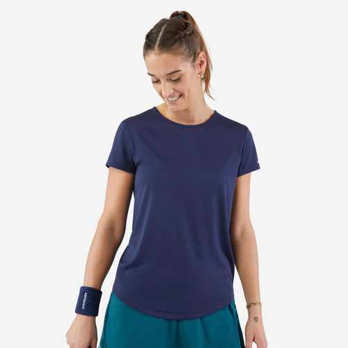





Women's Tennis Quick-Dry Crew Neck T-Shirt Essential 100