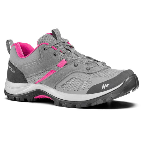 





Women's mountain walking shoes - MH100 - Grey/Green