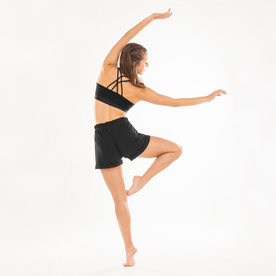 DOMYOS Girls' modern dance/jazz sports bra with thin straps - black | Sports bra DOMYOS Girls' modern dance/jazz sports bra with thin straps - black | Sports bra