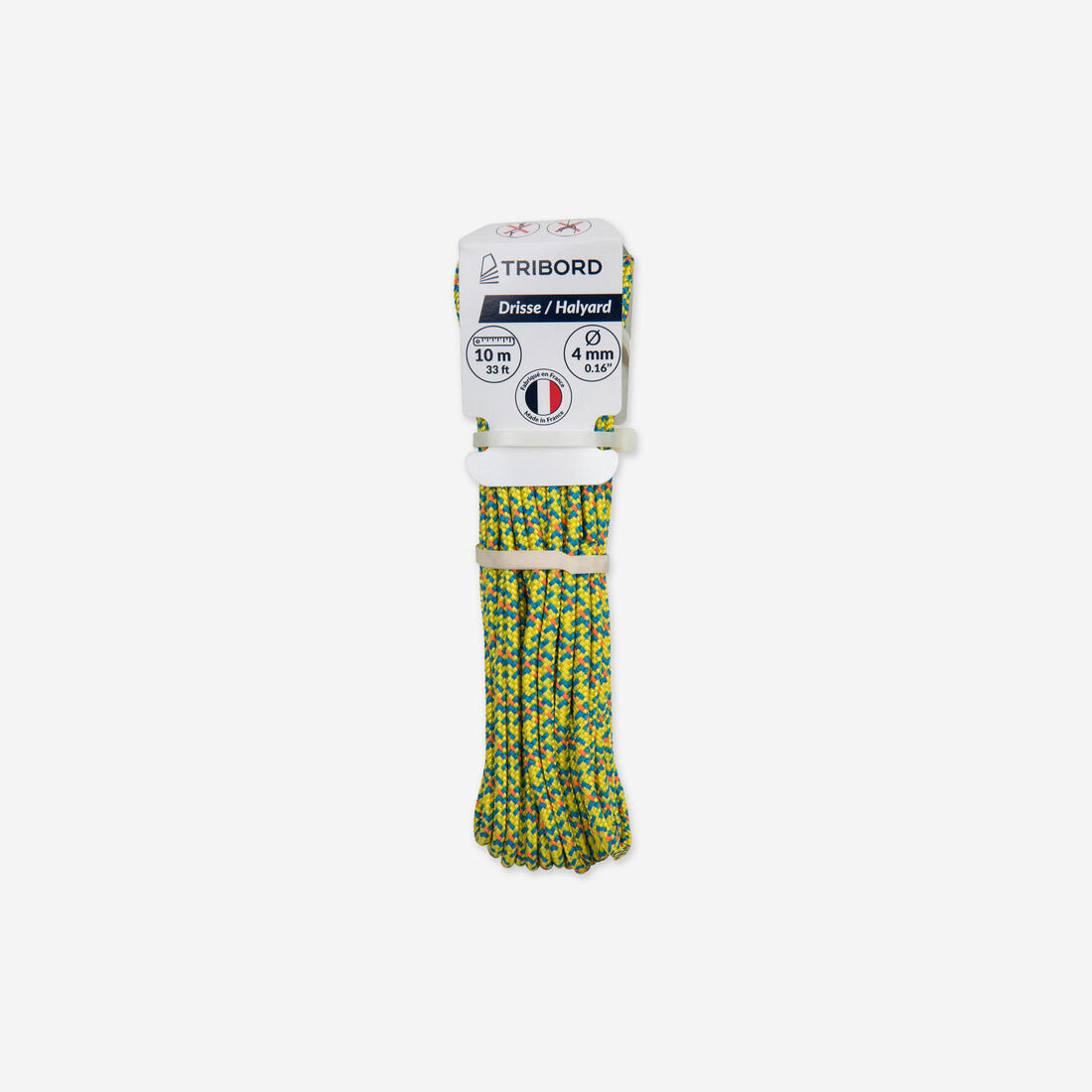 DECATHLON Sailing halyard 4 mm x 10 m - yellow/orange/blue | Halliard