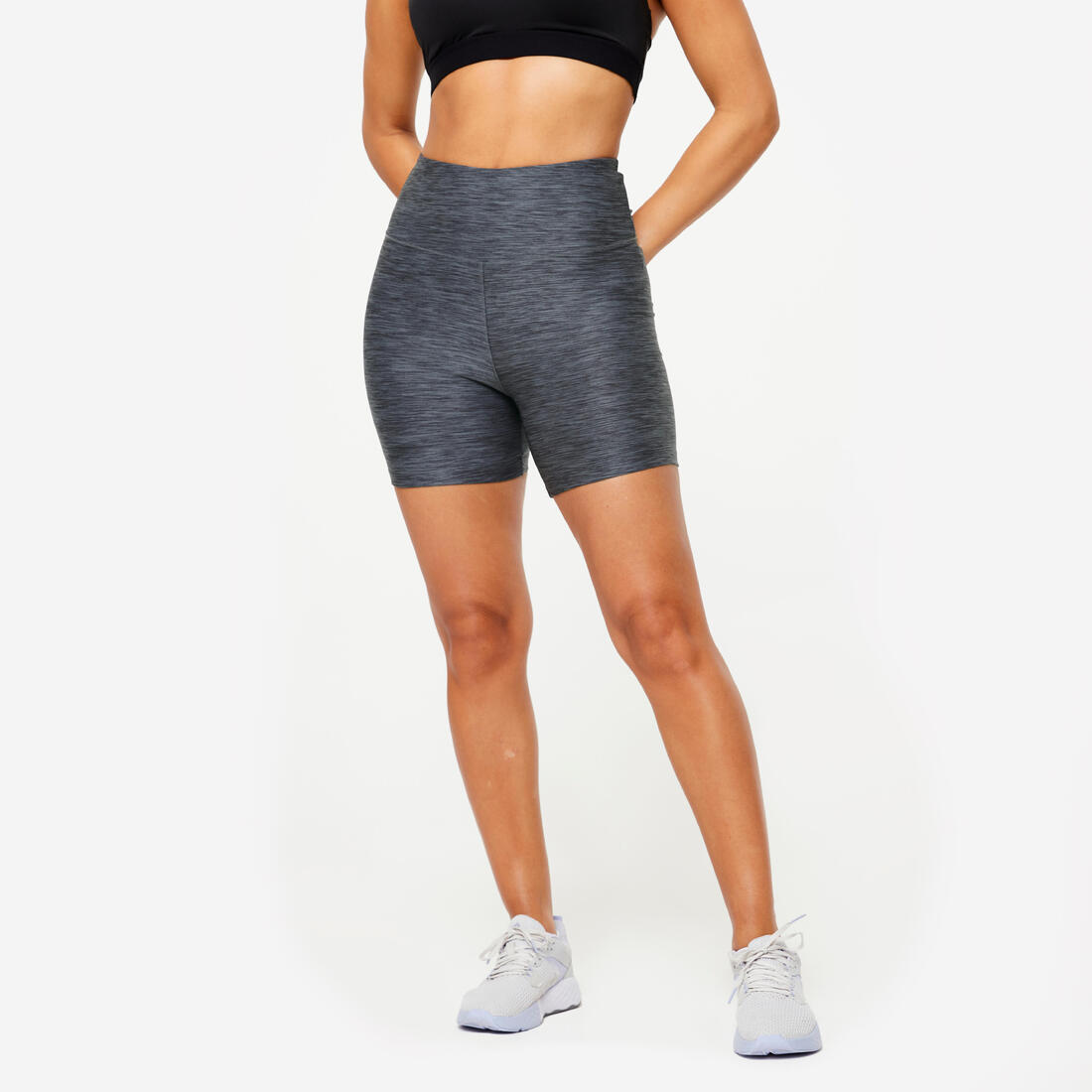 DOMYOS Women's cardio training shaping short shorts - mottled grey | Shorts