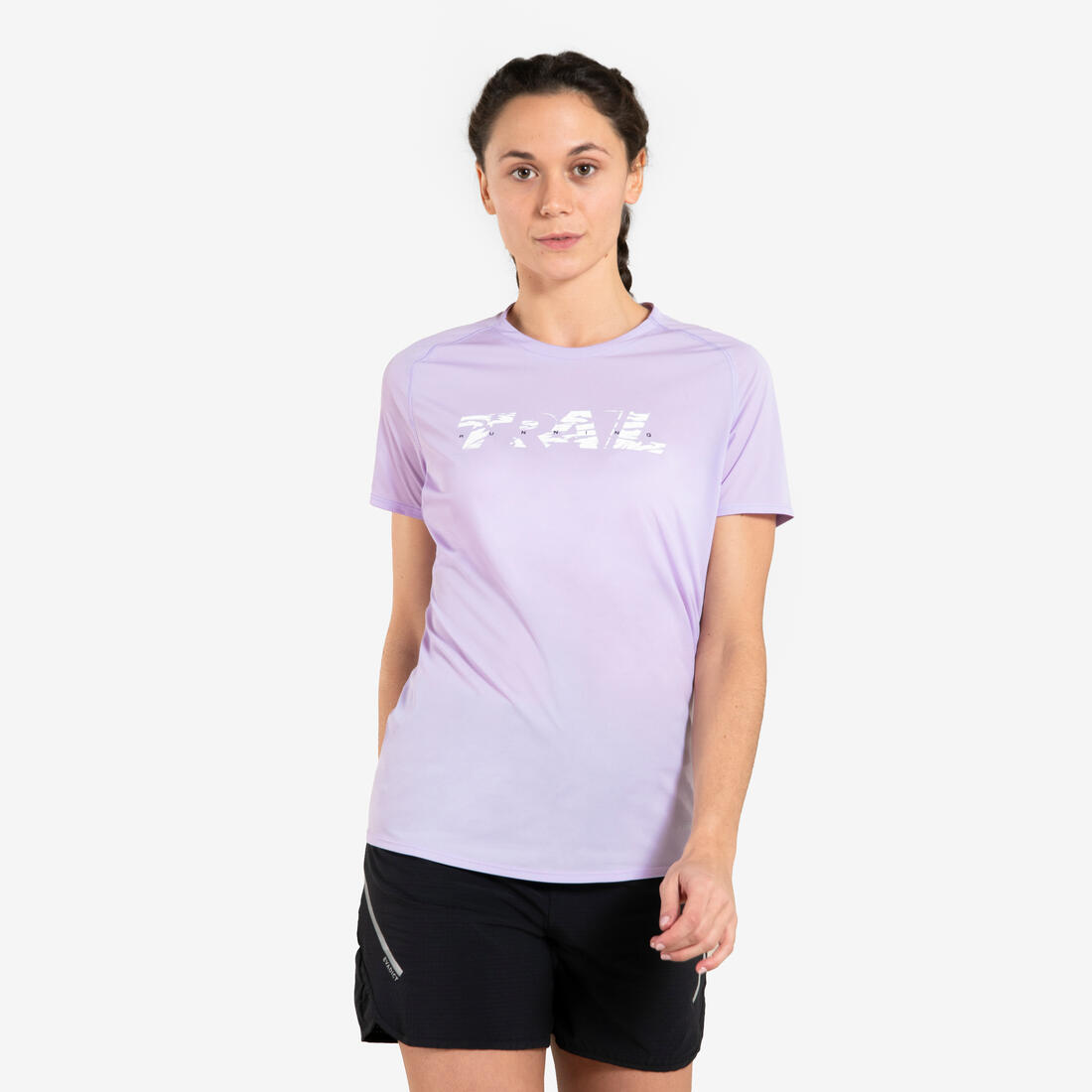 KIPRUN Women's trail running short-sleeved t-shirt graph-lilac | T-shirt