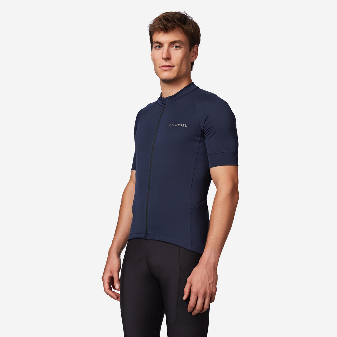 VAN RYSEL Men's road biking short-sleeved top - discover steel blue | Short-sleeve jersey VAN RYSEL Men's road biking short-sleeved top - discover steel blue | Short-sleeve jersey