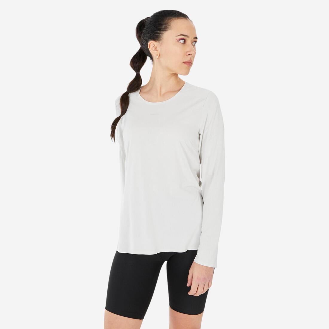 QUECHUA Women's long sleeve hiking t-shirt mh500 | Long-sleeved t-shirt