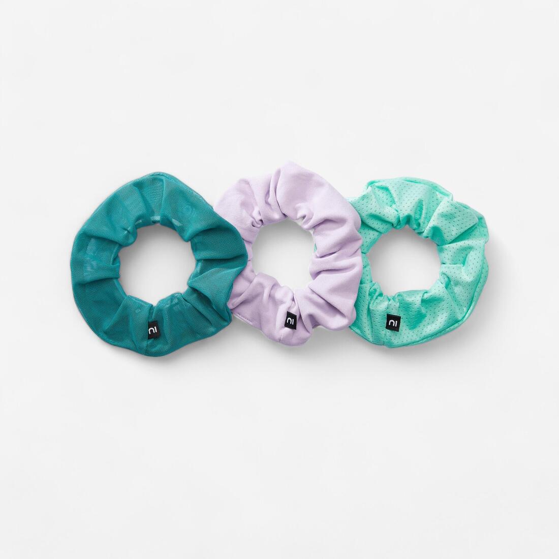 DOMYOS Three-pack of elastic hair scrunchies for sports | Scrunchy