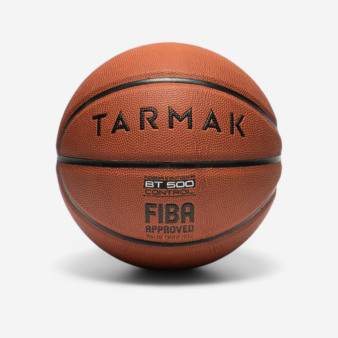 TARMAK Boys'/men's size 7 (from 13 years) basketball bt500 - brown/fiba. | Basket ball
