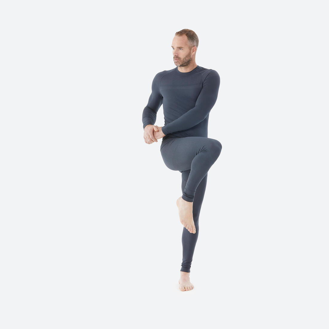 WEDZE Men’s warm, breathable seamless thermal base layer ski top - bl500 - grey | Base layer WEDZE Men’s warm, breathable seamless thermal base layer ski top - bl500 - grey | Base layer