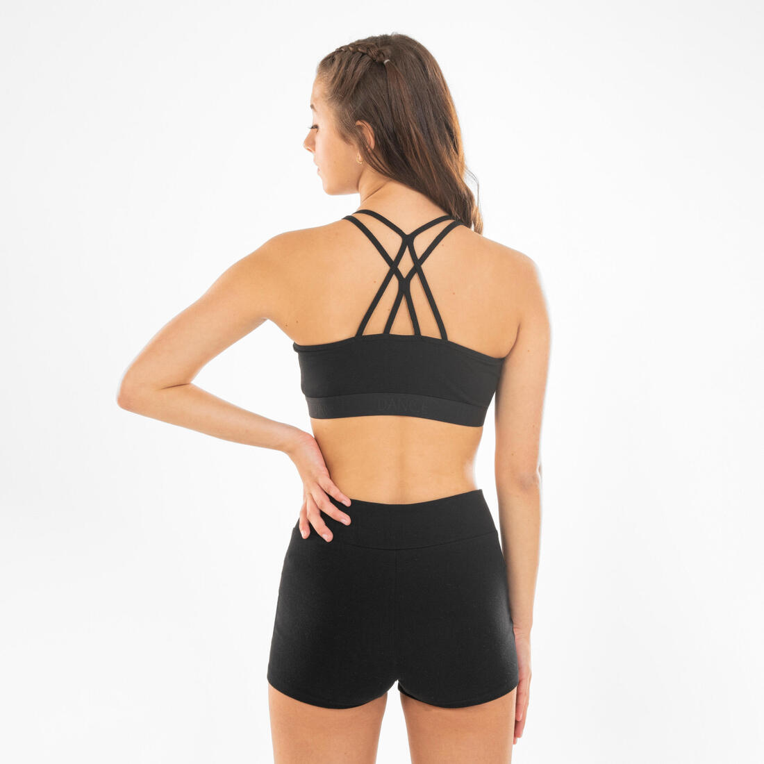 DOMYOS Girls' modern dance/jazz sports bra with thin straps - black | Sports bra DOMYOS Girls' modern dance/jazz sports bra with thin straps - black | Sports bra