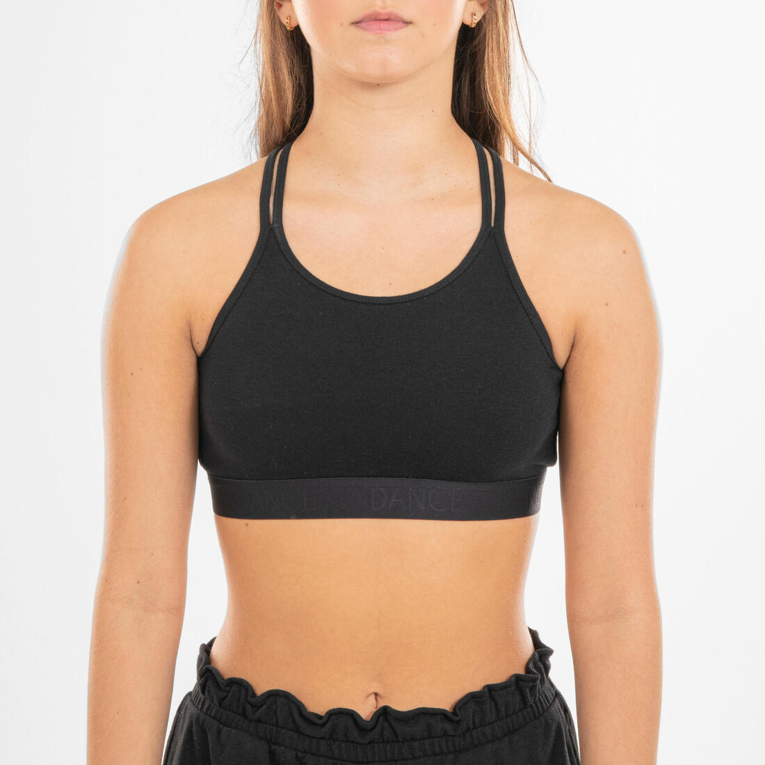 DOMYOS Girls' modern dance/jazz sports bra with thin straps - black | Sports bra DOMYOS Girls' modern dance/jazz sports bra with thin straps - black | Sports bra
