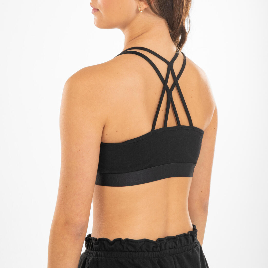 DOMYOS Girls' modern dance/jazz sports bra with thin straps - black | Sports bra DOMYOS Girls' modern dance/jazz sports bra with thin straps - black | Sports bra