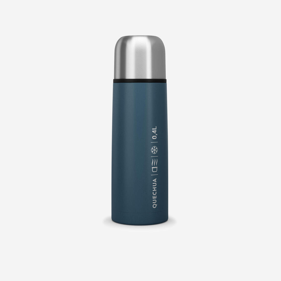 QUECHUA Stainless steel 0.7 l insulated bottle with cup for hiking - metal | Isothermal bottle