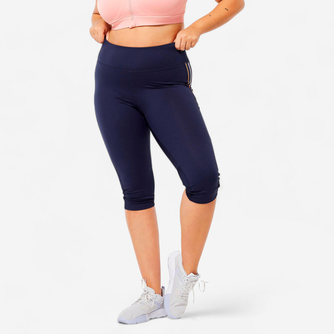 DOMYOS Women's fitness cardio high-waist cropped bottoms - marl | Cropped leggings