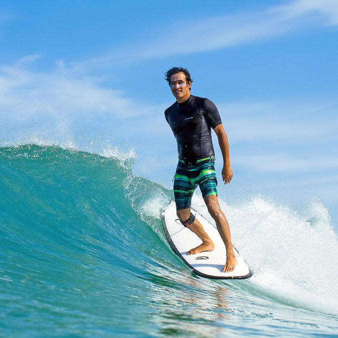 Men's surfing short-sleeve anti-UV WATER T-SHIRT - Black - Decathlon