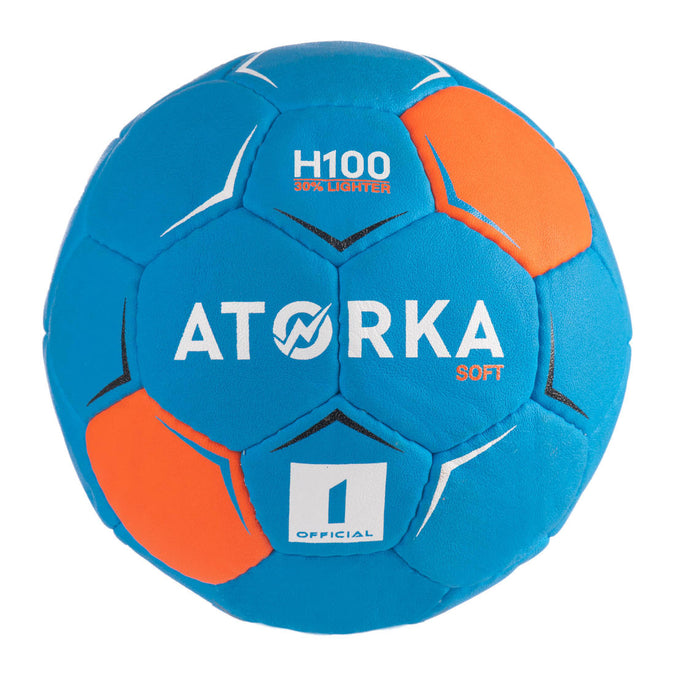 





Kids' Handball H100 Soft Size 1 - Blue/Orange, photo 1 of 10