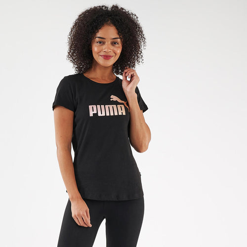 





Cotton Fitness T-Shirt Essentials+ - Black with Metallic Gold Logo