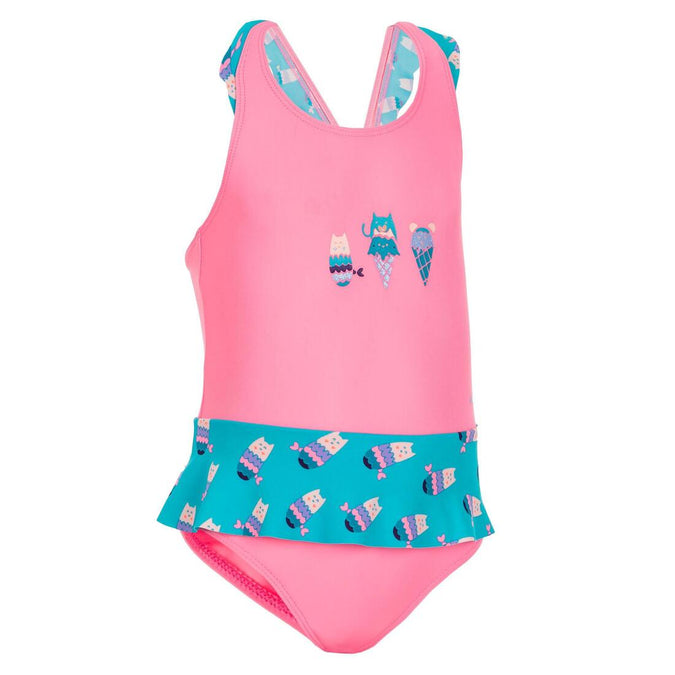 





Baby Girl's 1-Piece Miniskirt Swimsuit  Pink and Blue Print, photo 1 of 4