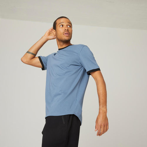 





Curved-Hem Stretchy Cotton Fitness T-Shirt