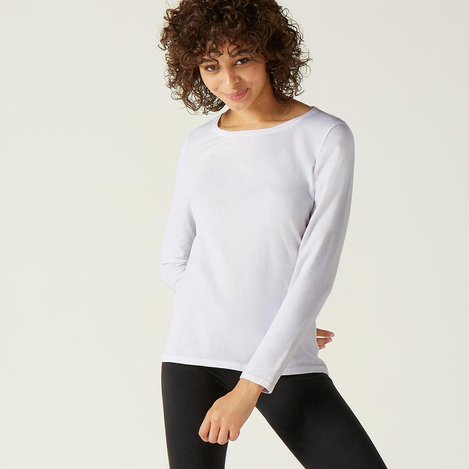 





Women's Long-Sleeved Fitness T-Shirt 100 - Glacier, photo 1 of 6
