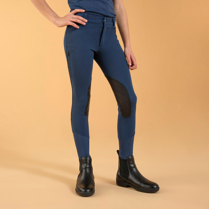 





Kids' Horse Riding Lightweight Mesh Jodhpurs with Grippy Suede Patches 500, photo 1 of 13
