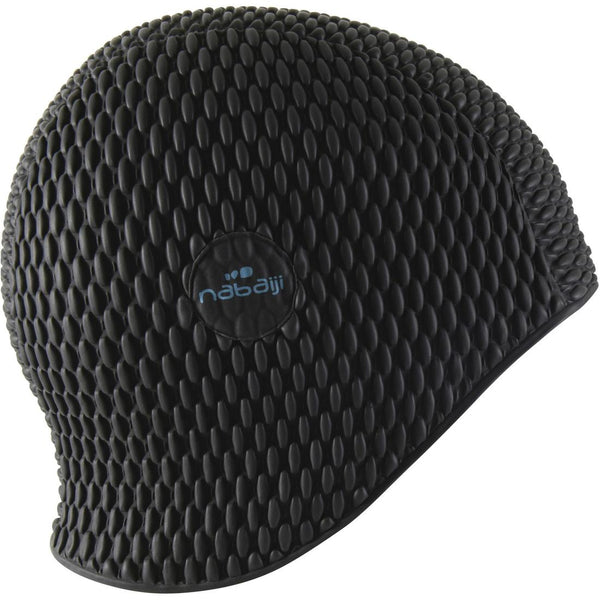 Embossed Swimming Cap Black Decathlon Qatar