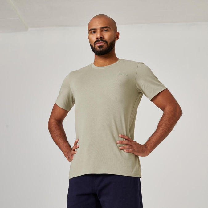 





Men's Short-Sleeved Straight-Cut Crew Neck Cotton Fitness T-Shirt 500, photo 1 of 6