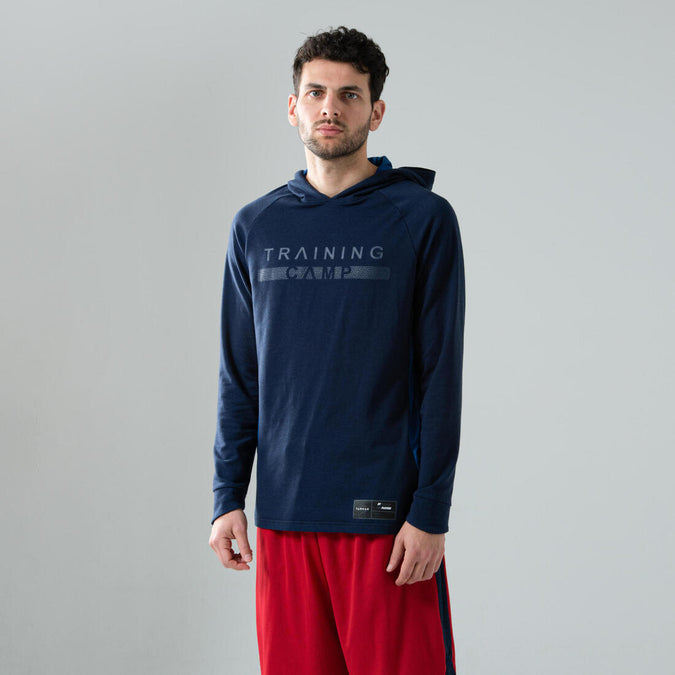 





Long-Sleeved Hooded Basketball T-Shirt TS500LS - Navy, photo 1 of 6