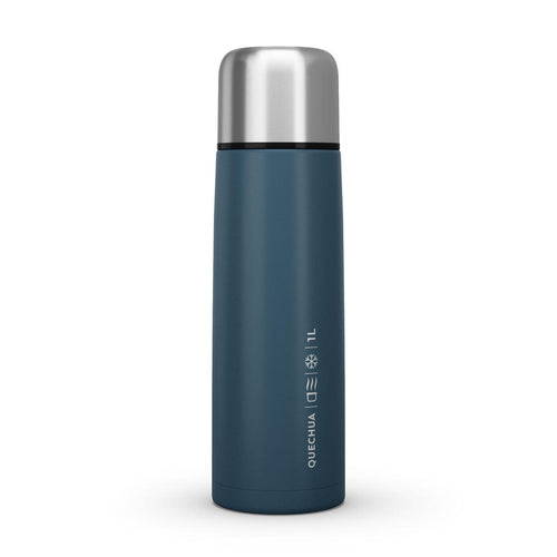 





1 L stainless steel isothermal water bottle with cup for hiking - Blue