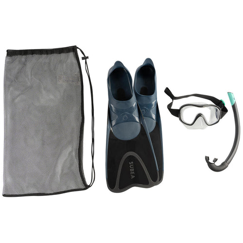 





Adult's snorkelling kit, fins, mask, snorkel 100