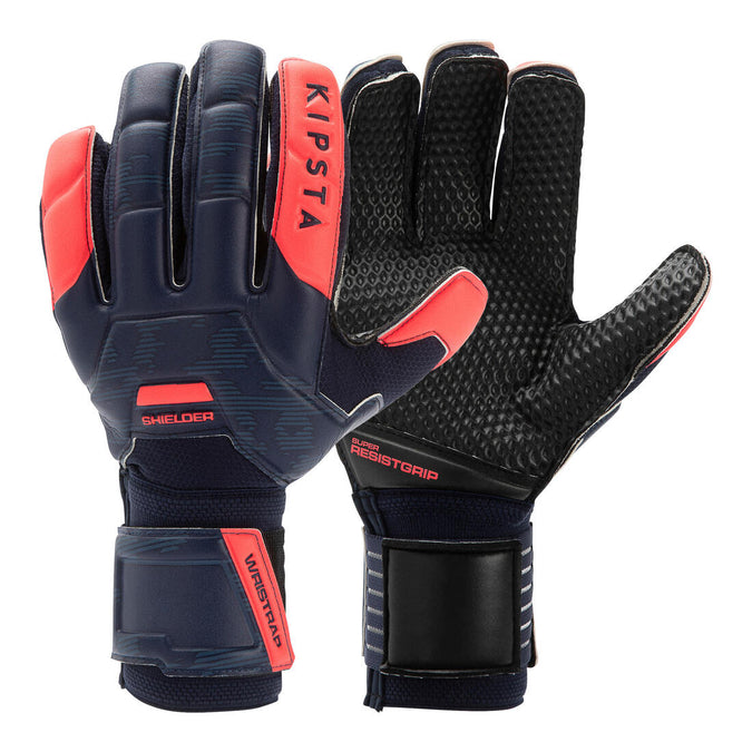 





Adult Football Goalkeeper Gloves F500 Resist Shielder - Blue/Pink, photo 1 of 7