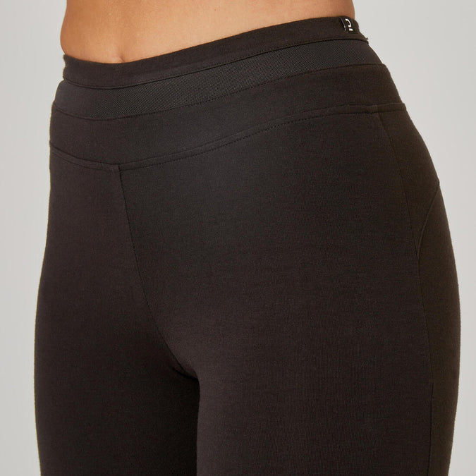 Stretchy High-Waisted Cotton Fitness Leggings with Mesh