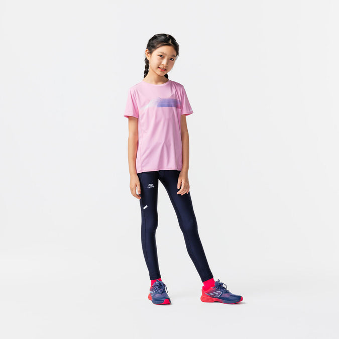 BREATHABLE KIDS RUNNING TIGHTS KIPRUN DRY NAVY BLUE Decathlon Qatar